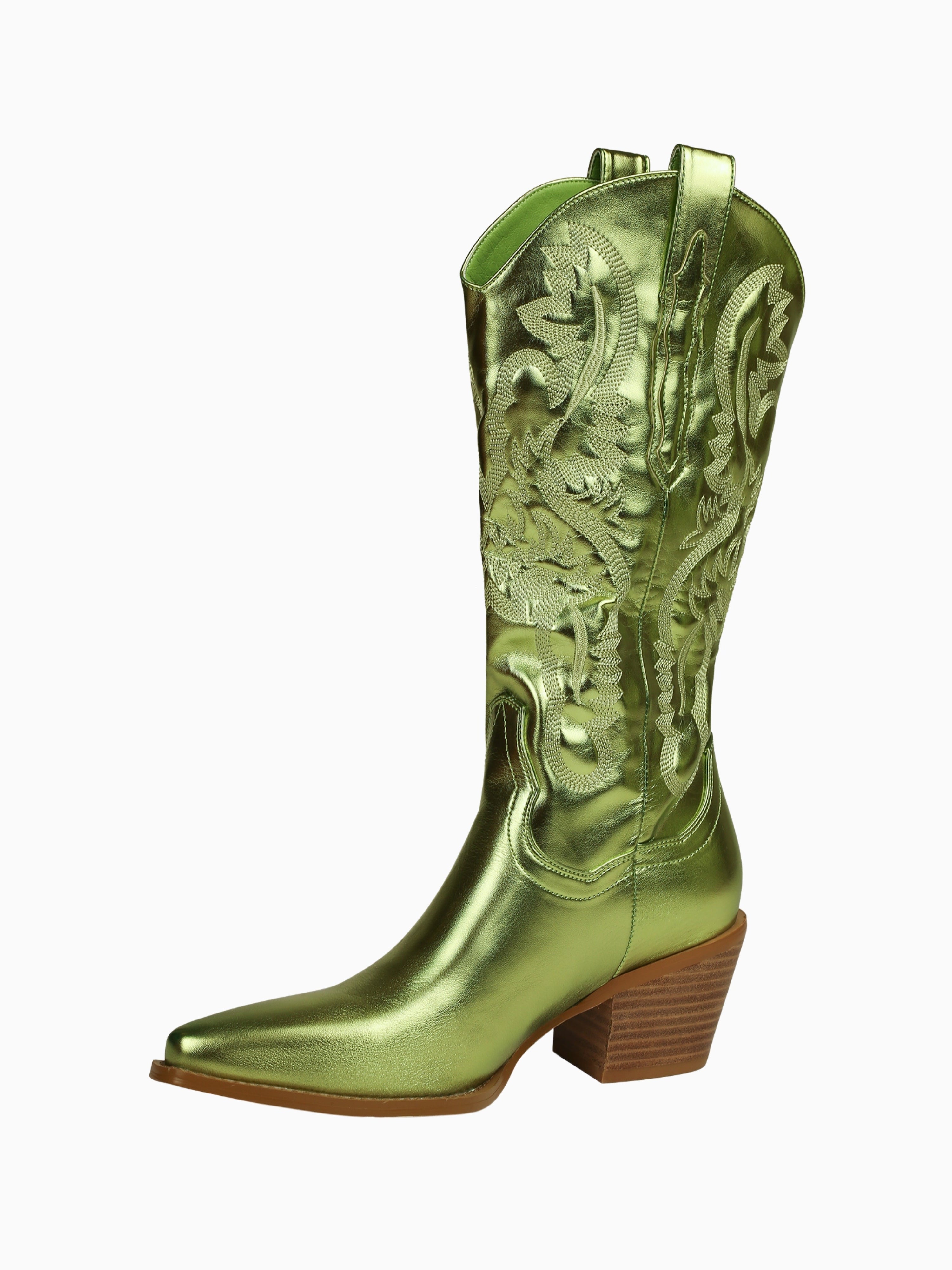 Disco Flash Metallic Green Cowgirl Boots – Wild Jolie