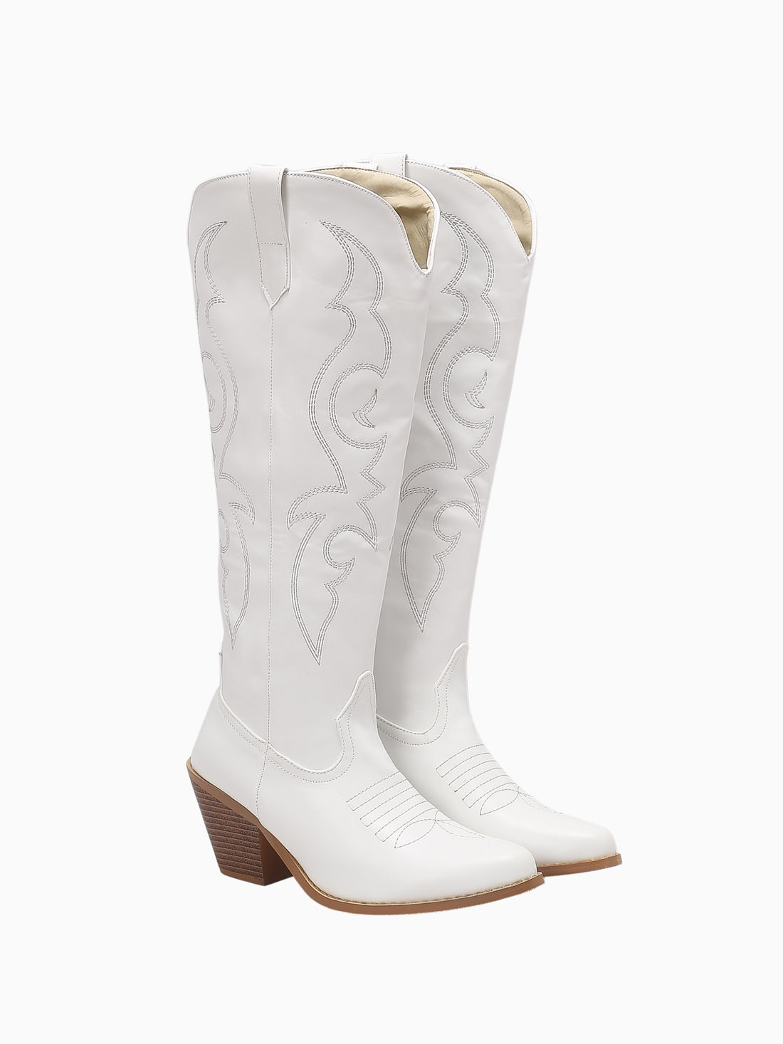 Elegant Wave White Cowgirl Boots