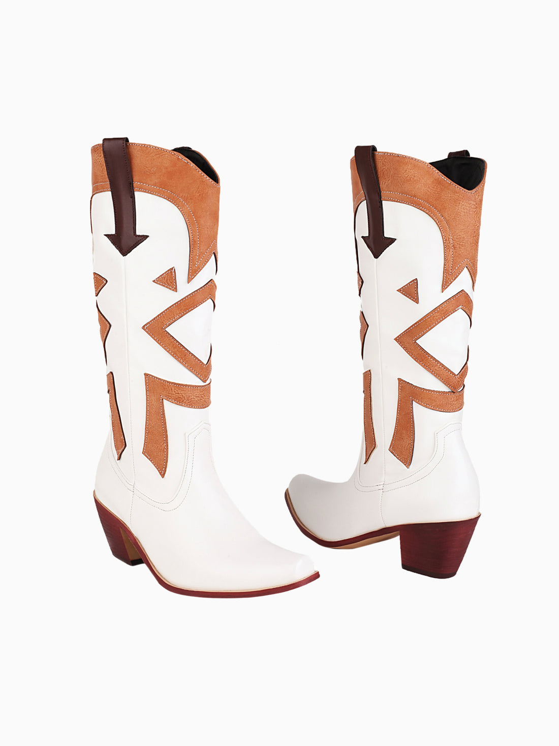Modern Arrow White Cowgirl Boots