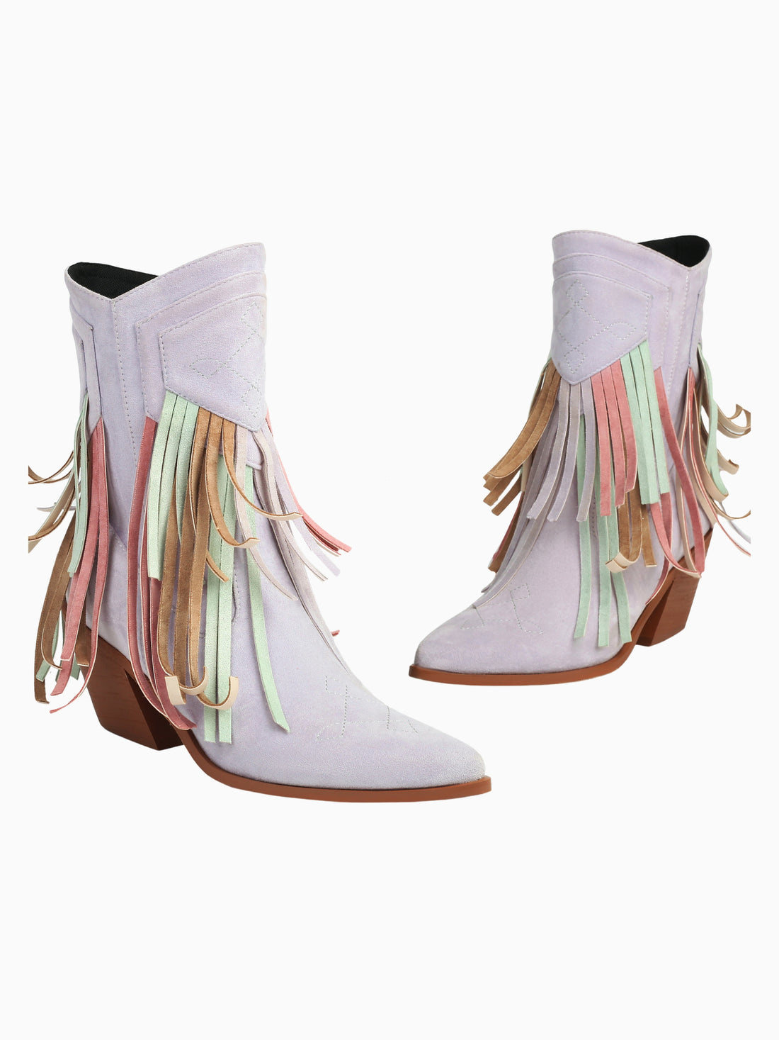 Pastel Rainbow Fringe Light Purple Cowgirl Boots