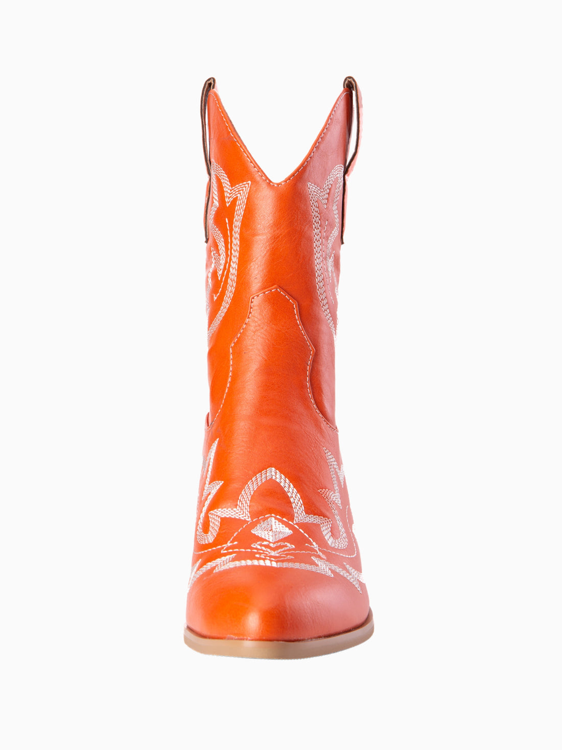 Rodeo Embroidered Orange Cowgirl Ankle Boots