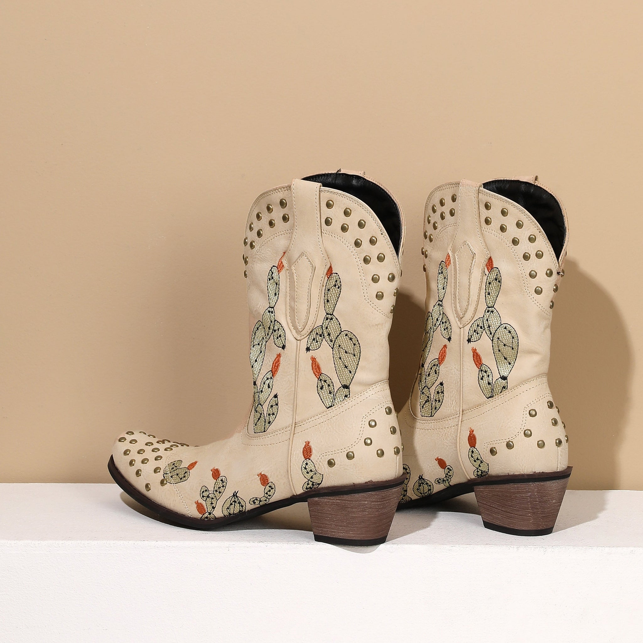 Beige Cowgirl Boots