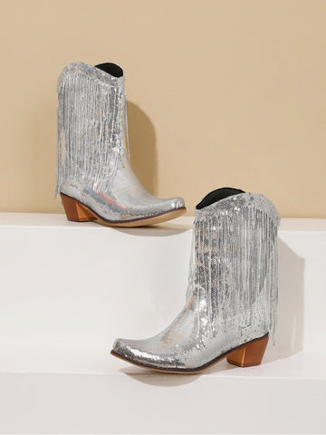 Silver Cowgirl Boots