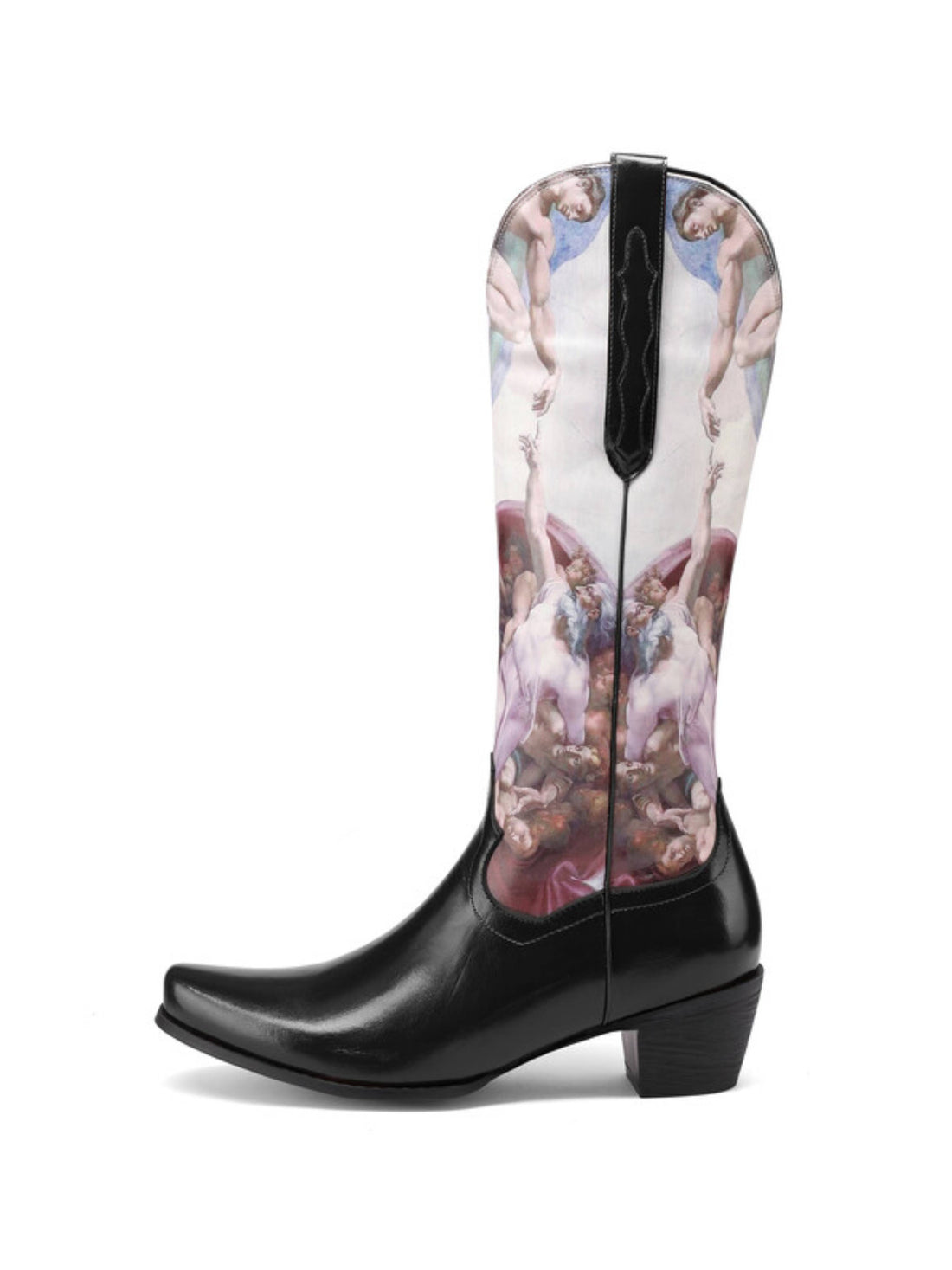 Adam Printed Tall Black Cowgirl Boots