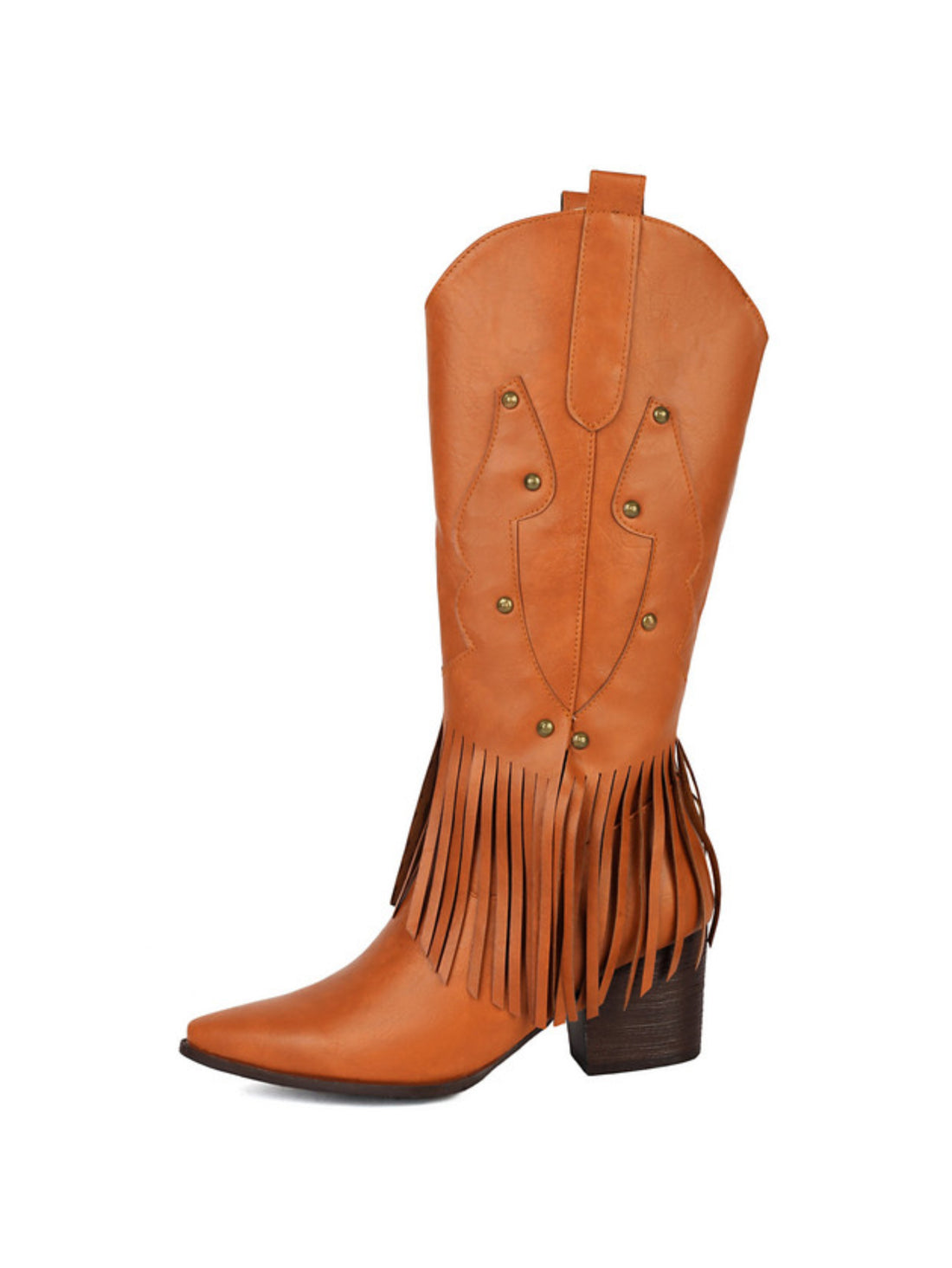 Bohemian Rockstar Cognac Brown Fringe Cowboy Boots