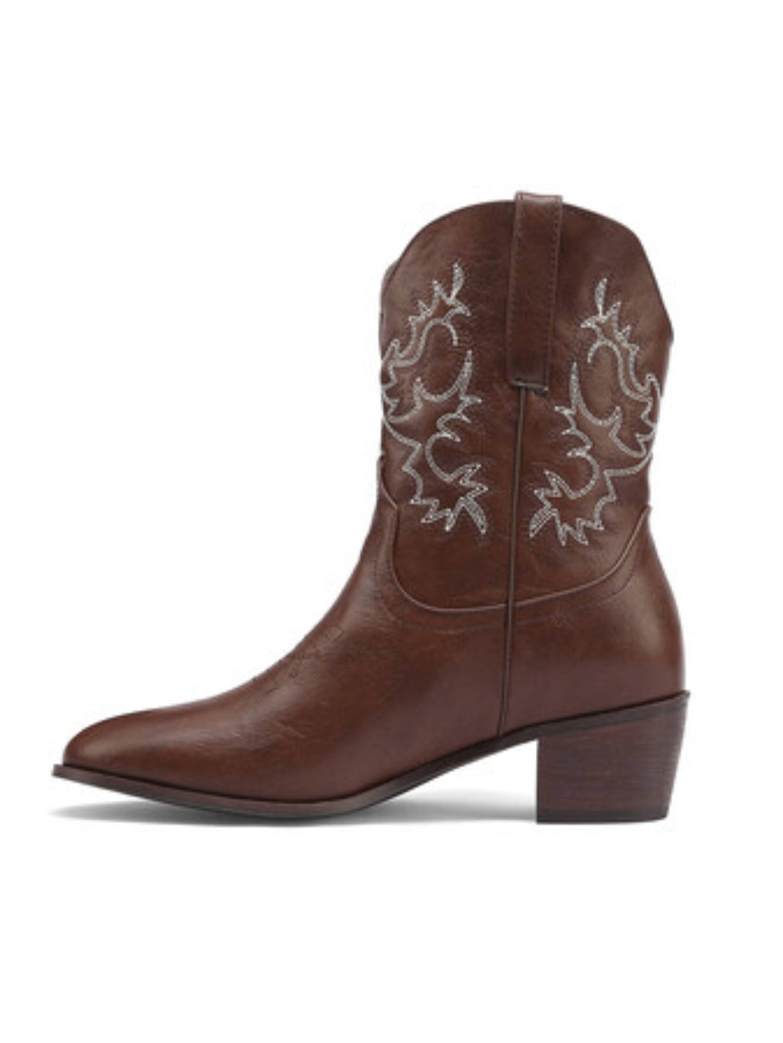 Classic Chestnut Brown Cowgirl Ankle Boots
