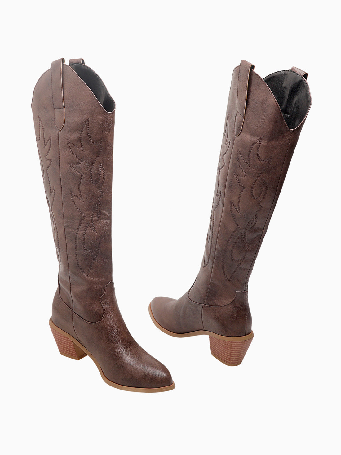 Classic Rustic Dark Brown Cowgirl Boots