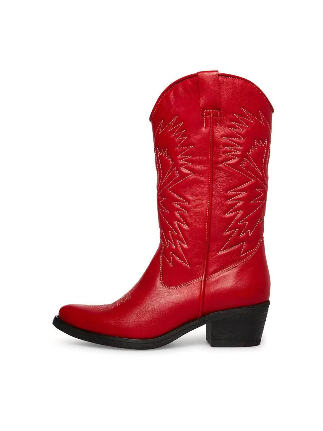 Classic Western Heel Snip Toe Red Cowgirl Boots Mid Calf