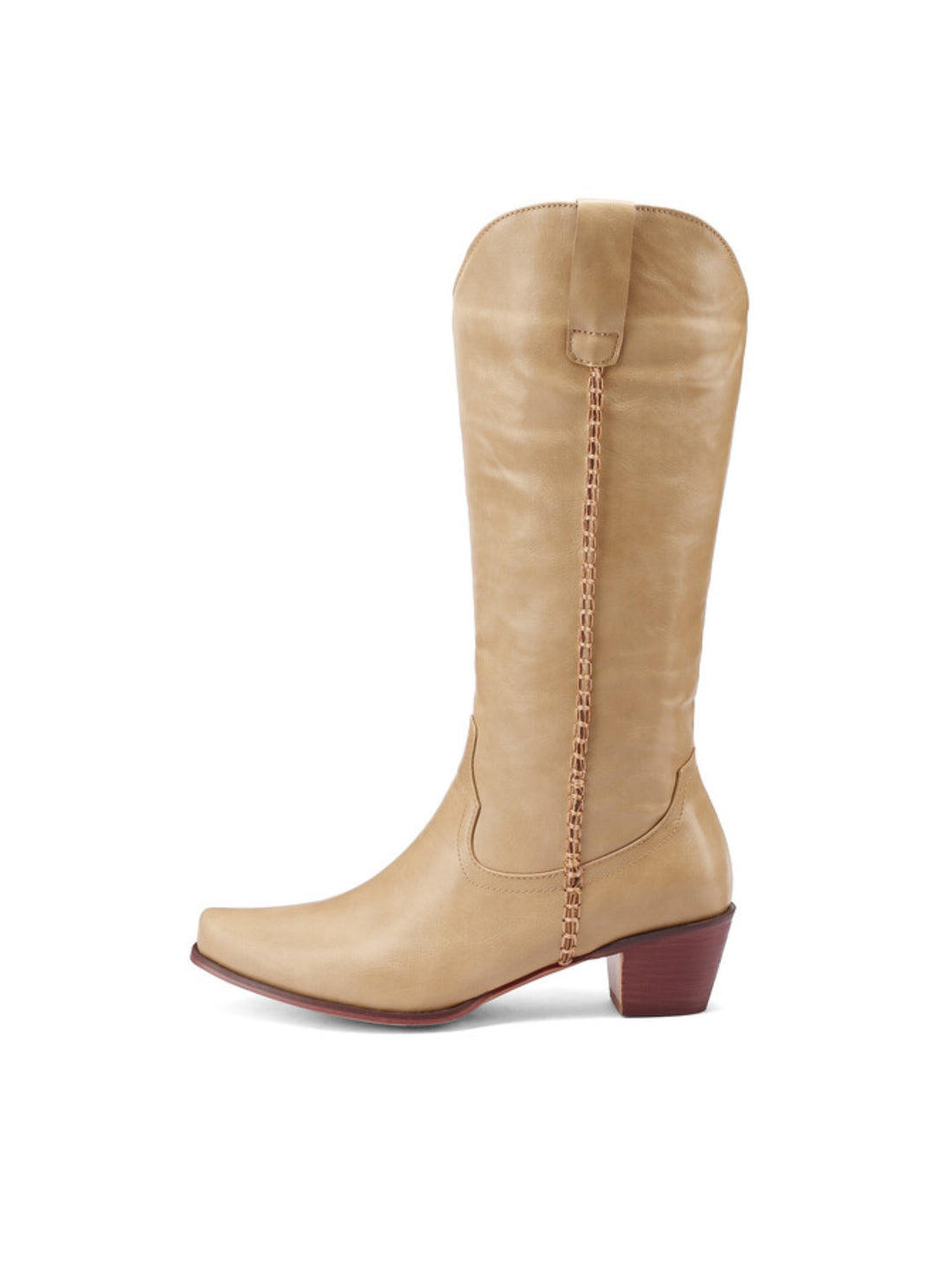 Cozy Autumn Wide Calf Snip Toe Tan Cowgirl Boots
