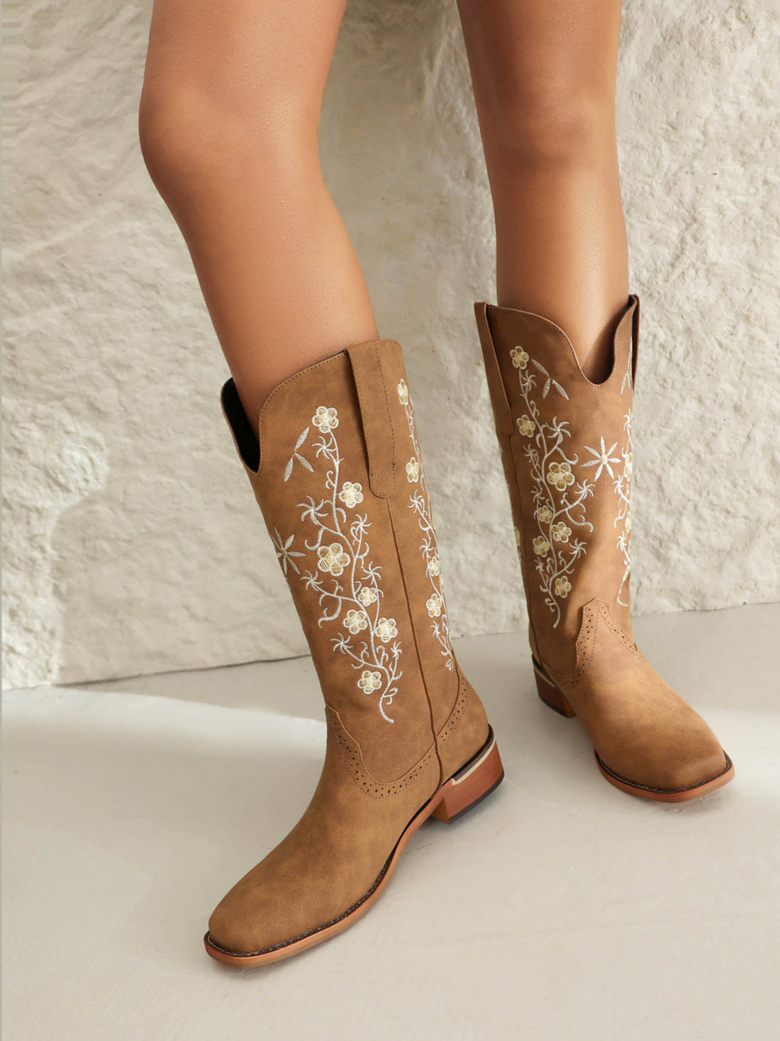 Desert Bloom Mid Calf Cowgirl Boots