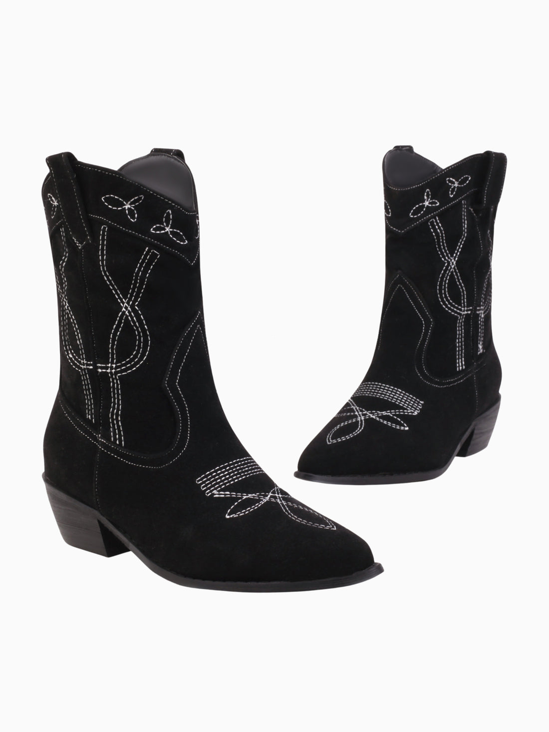 Edgy Embroidered Snip Toe Cowgirl Boots