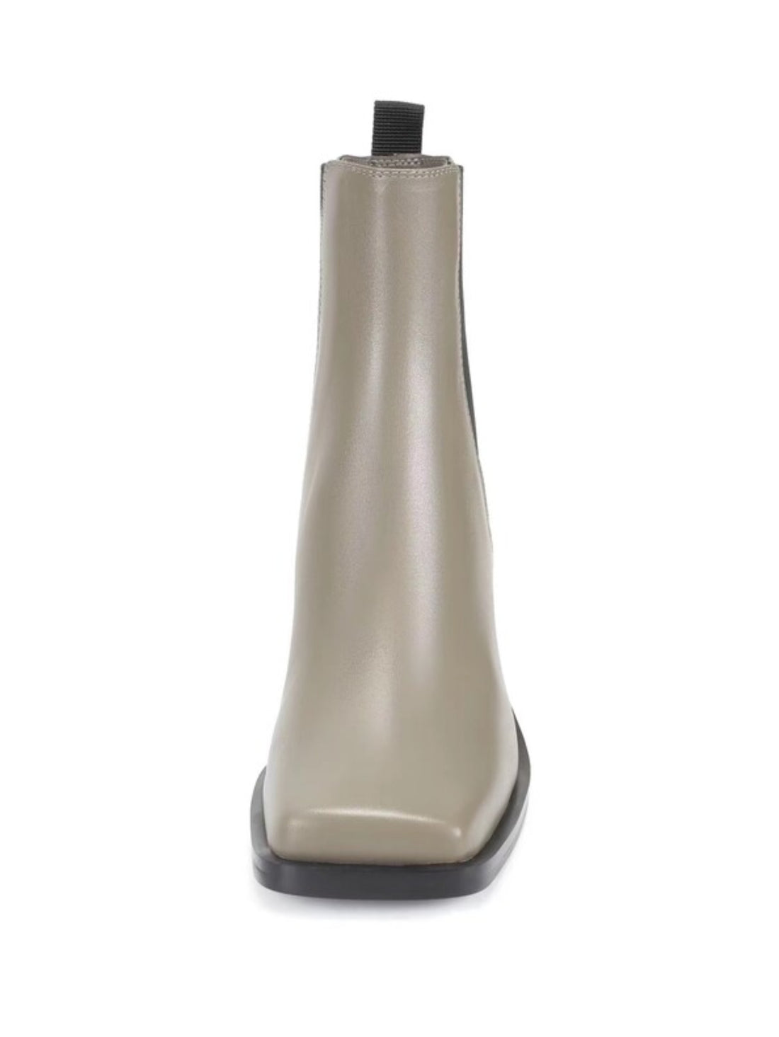 Elegant Taupe Square Toe Leather Chelsea Ankle Boots for Women