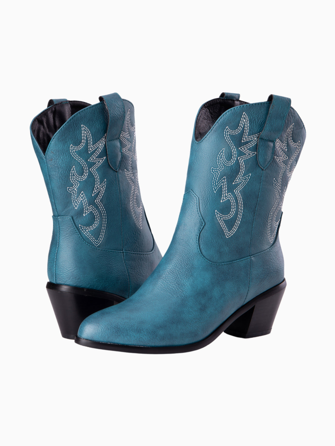 Embroidered Western Blue Plus Size Cowgirl Boots