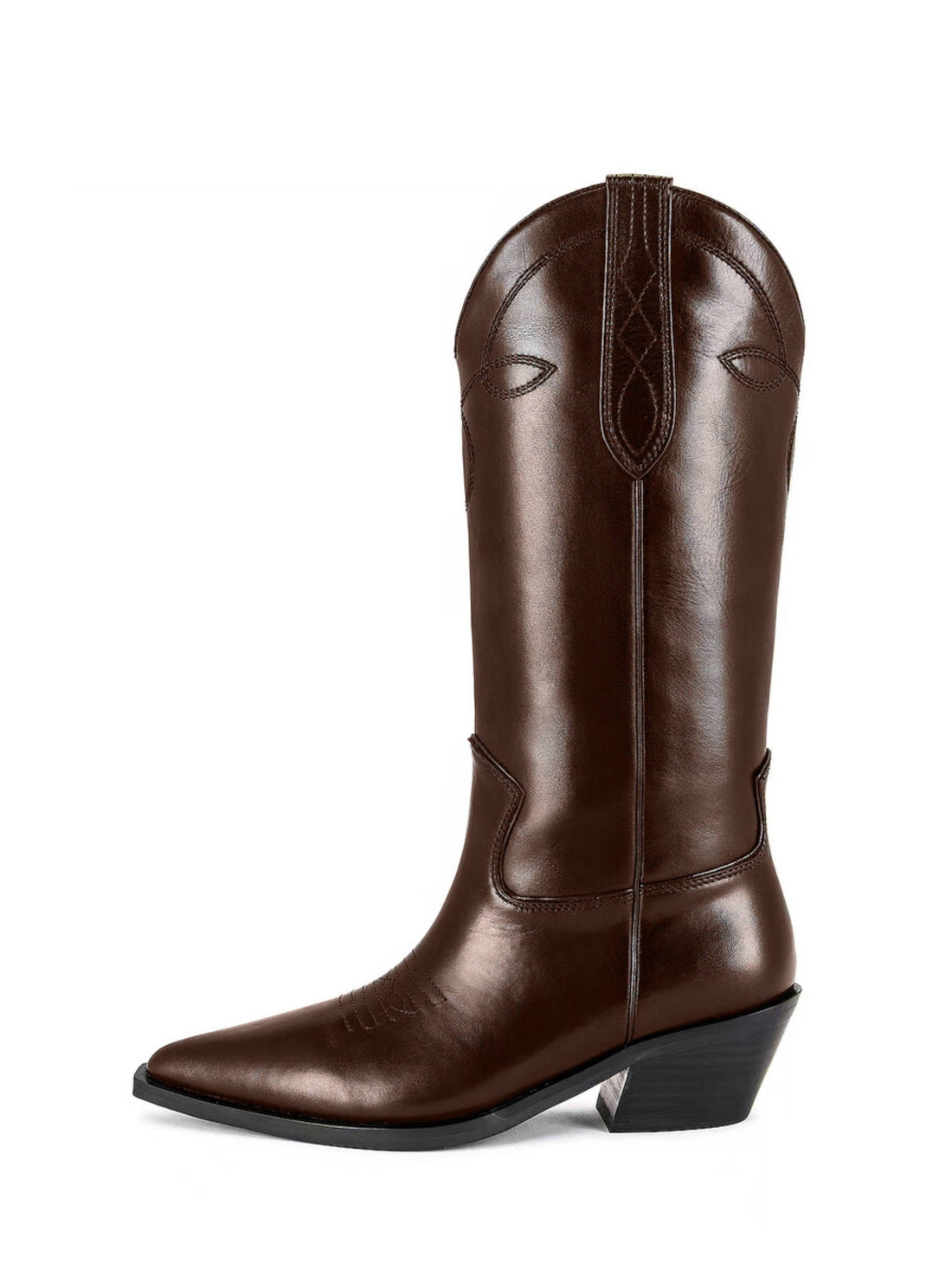 Genuine Leather Tall Chocolate Brown Cowgirl Boots