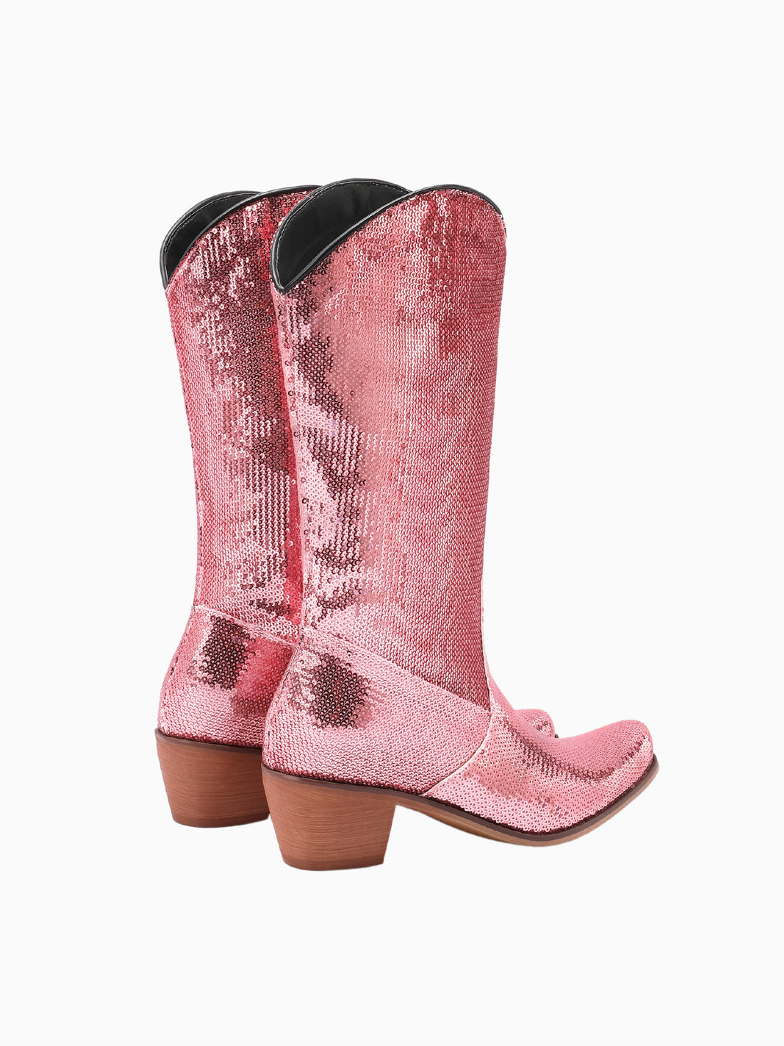 Glam Sequined Pink Cowgirl Boots