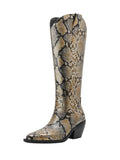 Snakeskin-patterned boot