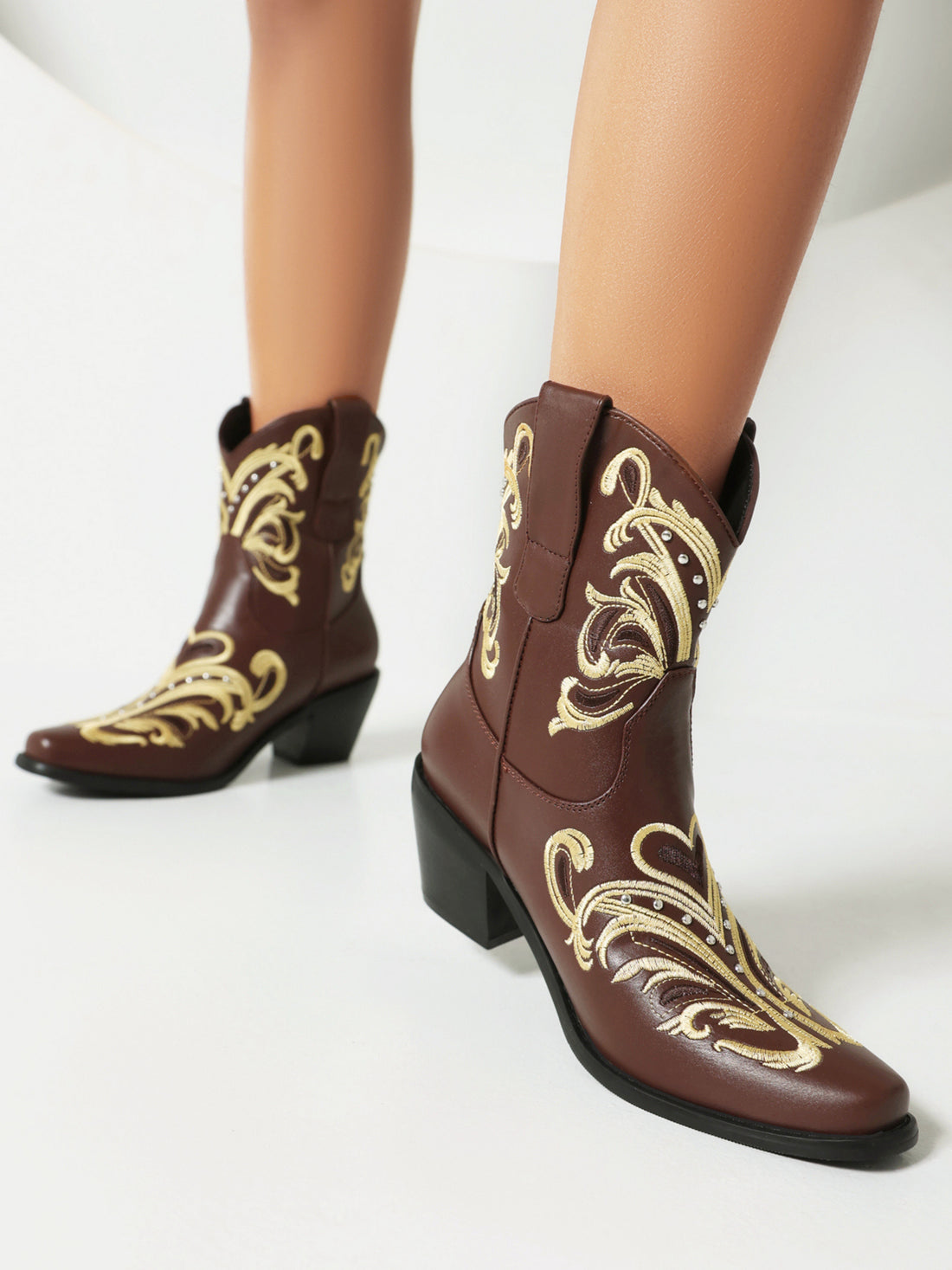 Golden Scroll Vintage Cowgirl Boots