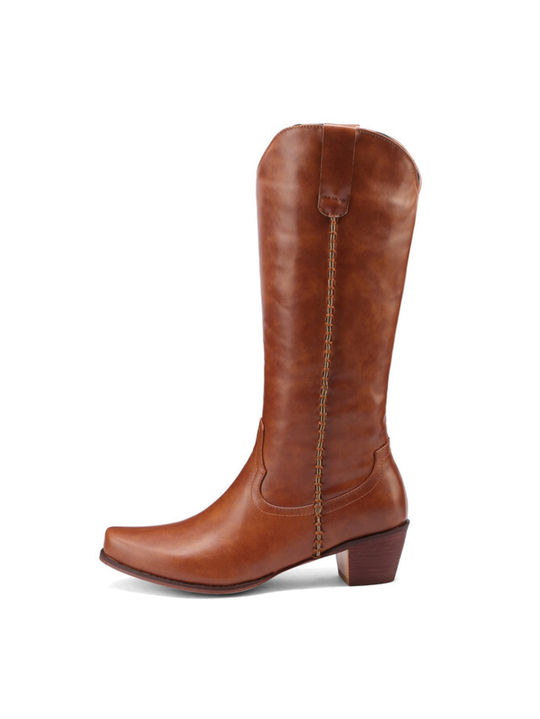 Modern Street Classic Knee-High Brown Western Boots for Women