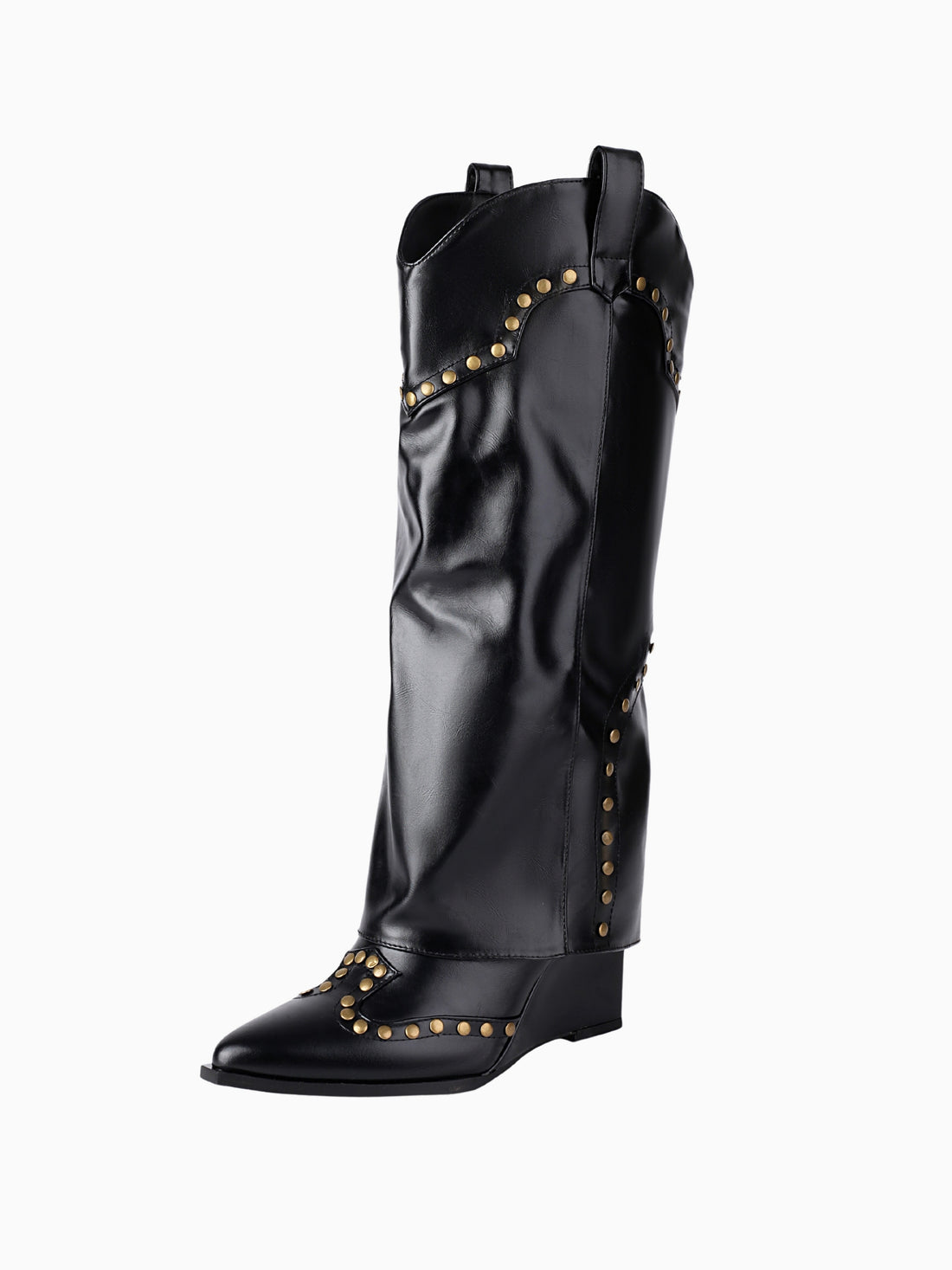 Rock Studded Black Cowgirl Boots