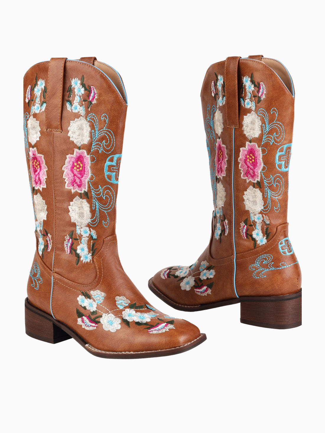 Romantic Garden Bloom Square Toe Cowgirl Boots