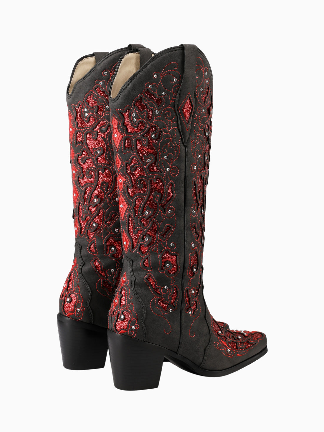 Ruby Glitter Red Cowgirl Boots