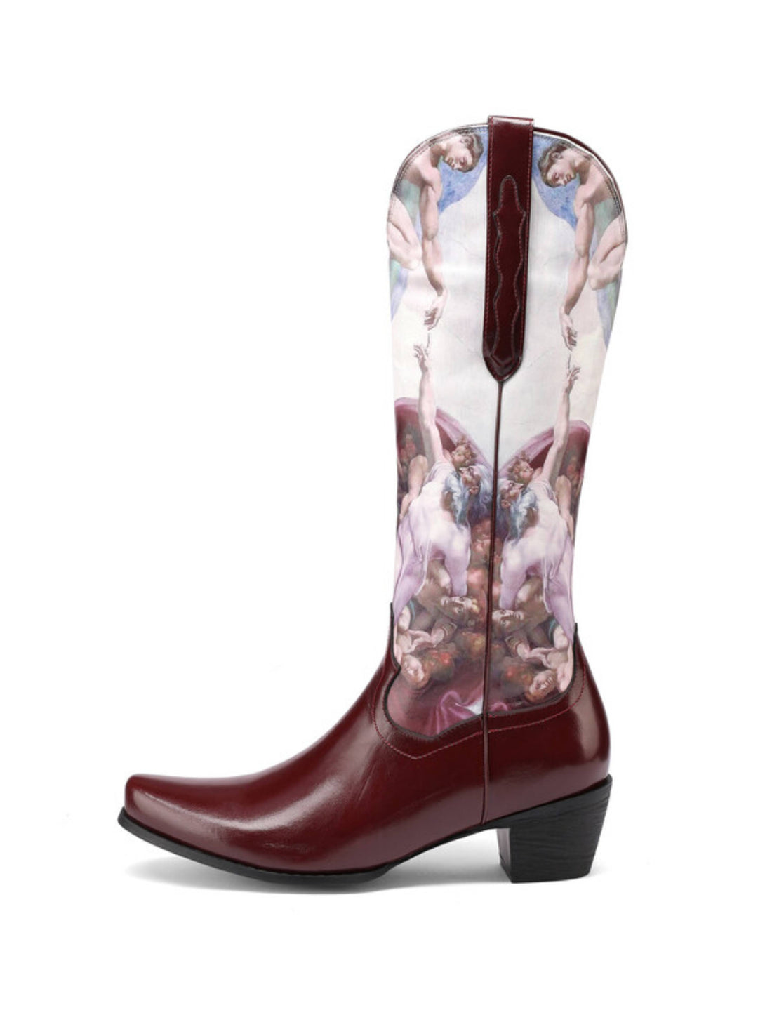 Tall Burgundy Cowgirl Boots Michelangelo Renaissance