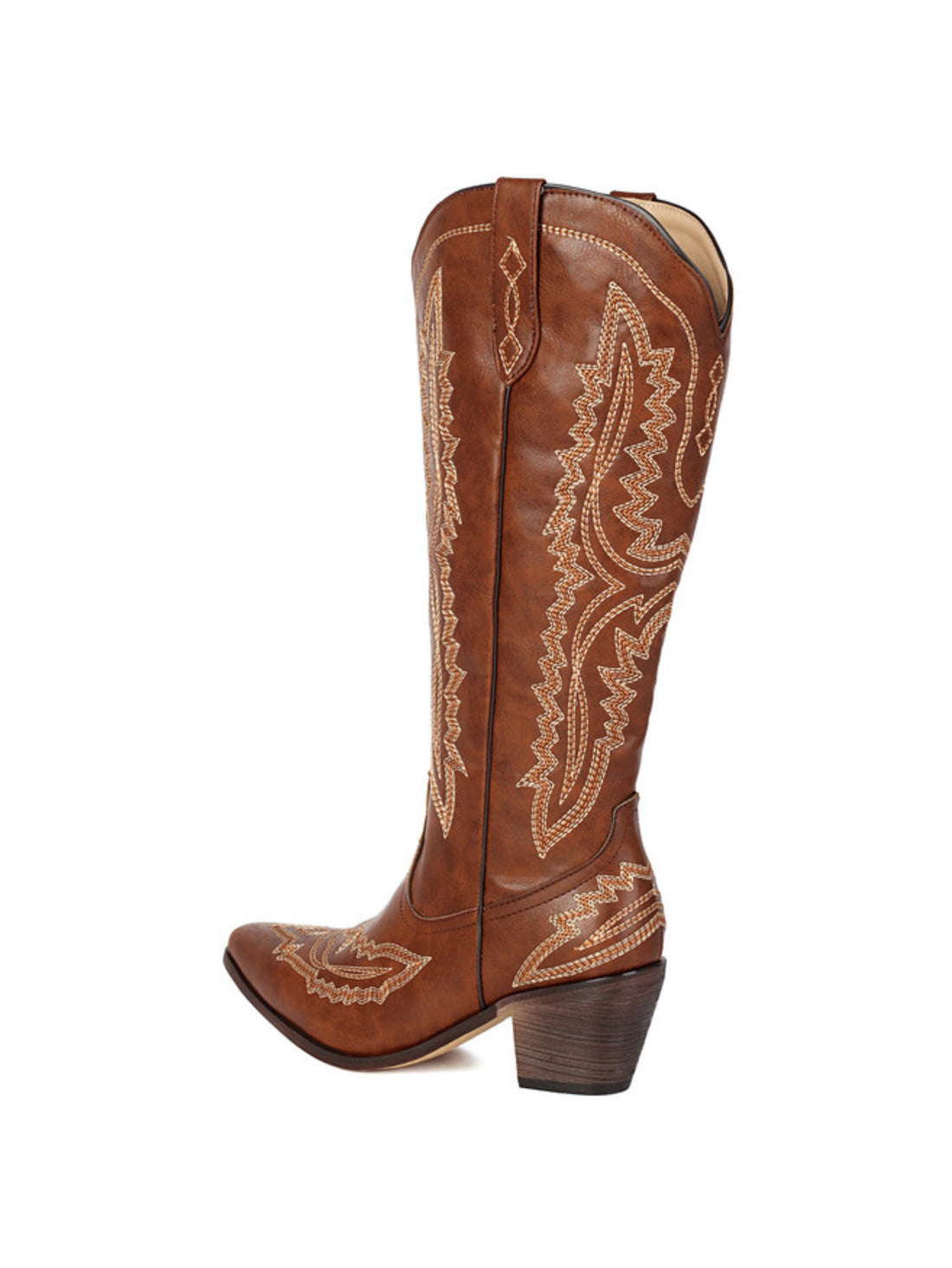 Tall Embroidered Dark Brown Cowboy Boots for Women