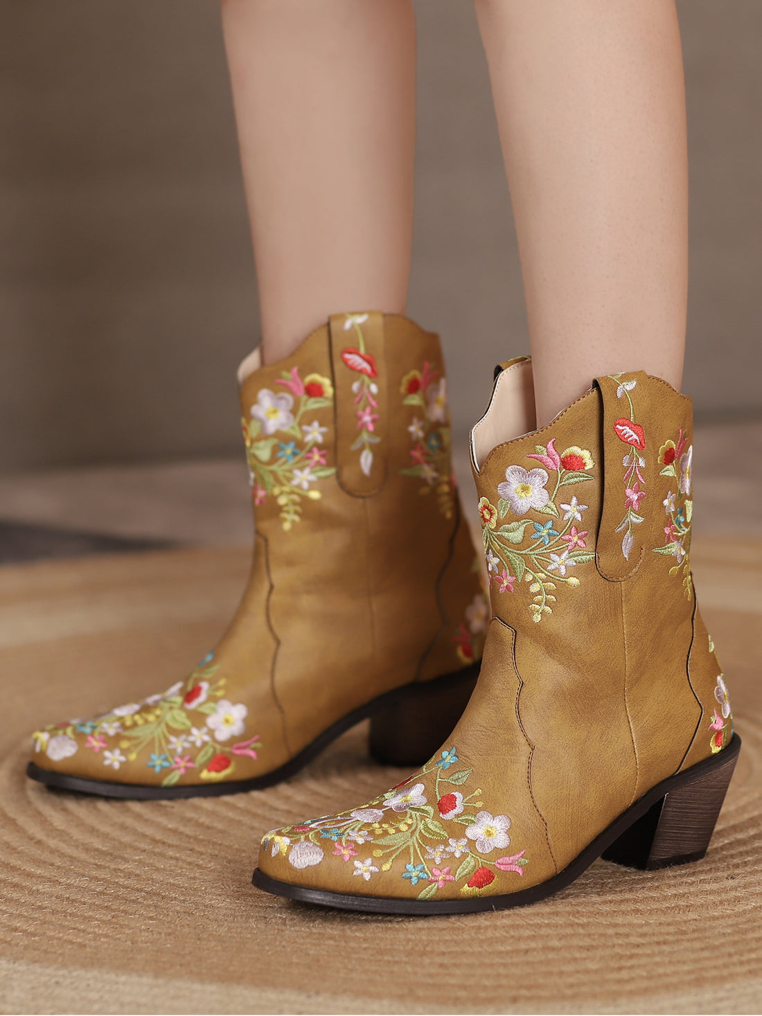 Vintage Garden Dream Cowgirl Boots with Flowers