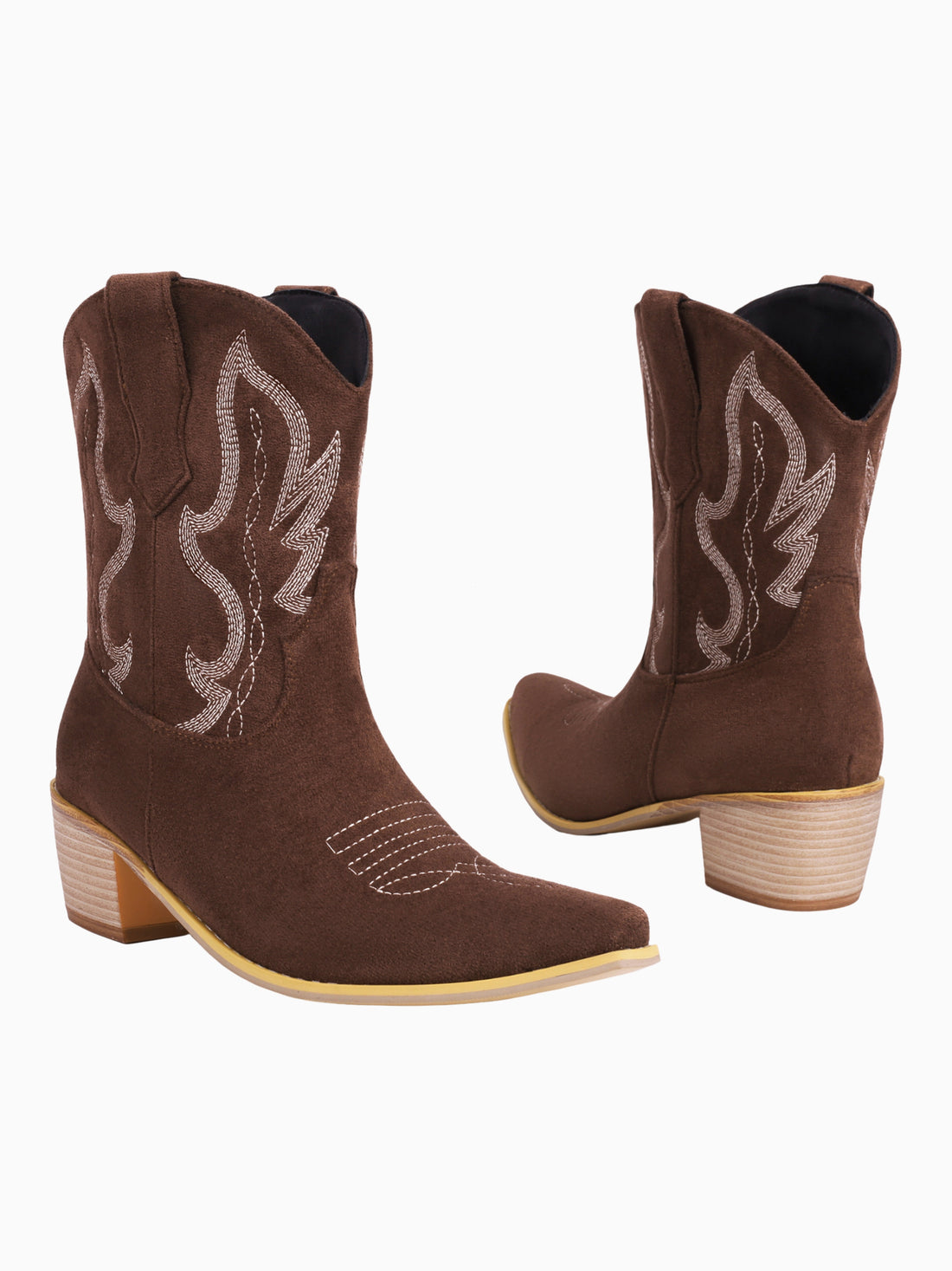 Vintage Pointed Desert Brown Embroidered Cowgirl Boots