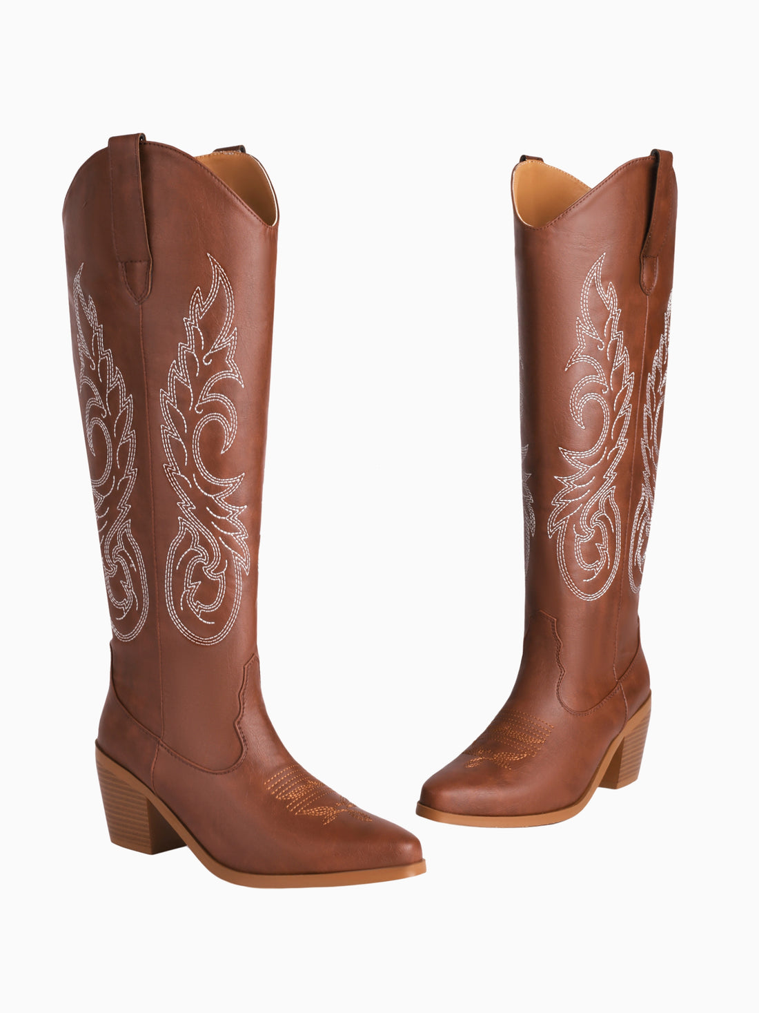 Western Classic Chestnut Knee High Cowgirl Boots