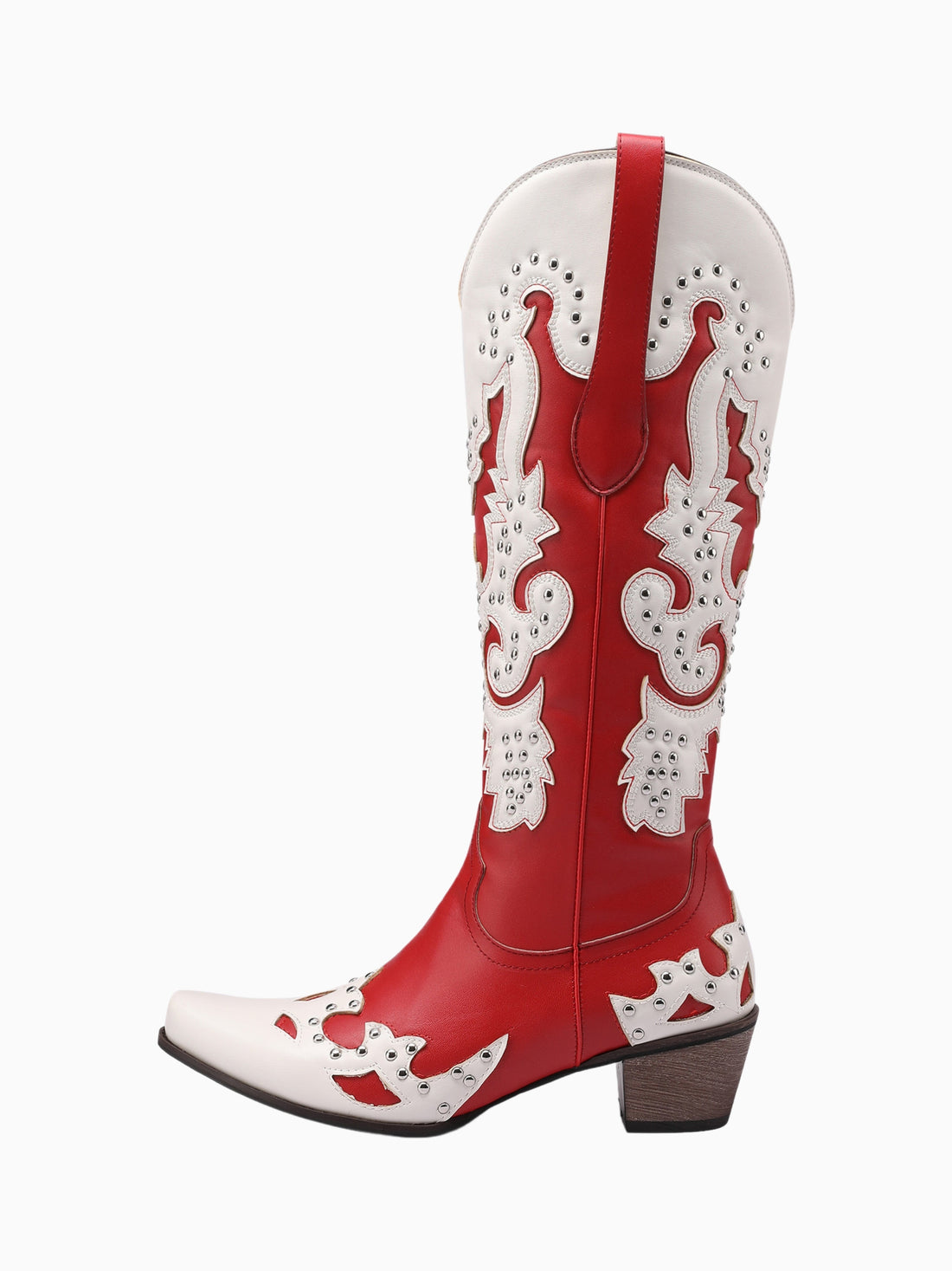 Western Overlay Red Cowgirl Boots