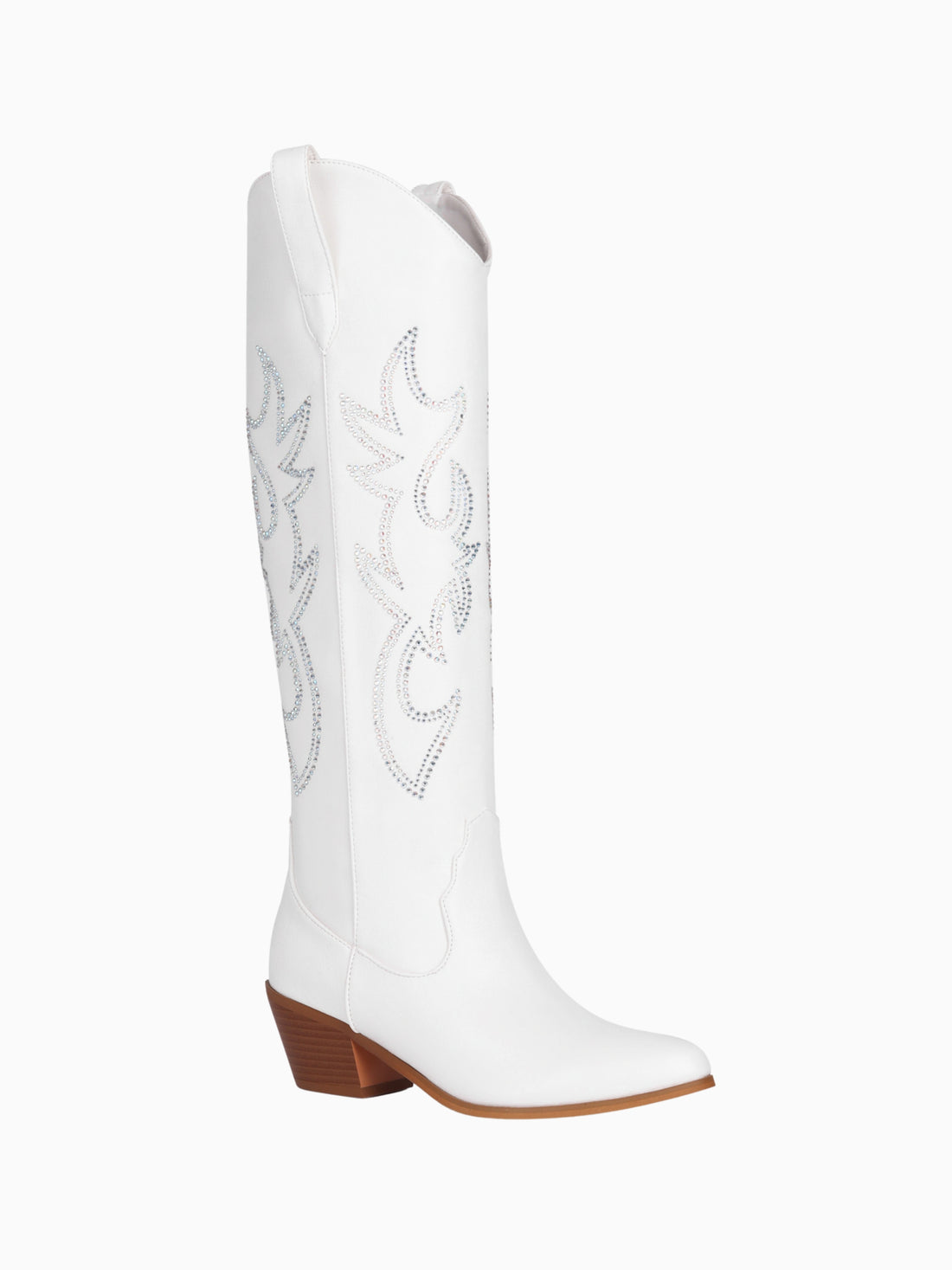 Western Rhinestone White Cowgirl Boots