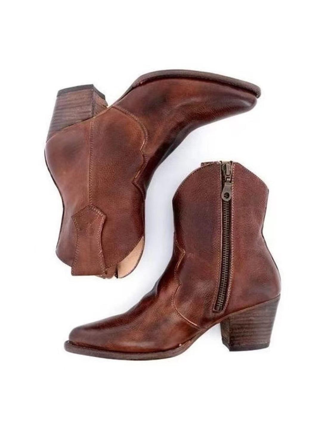 Snip Toe Dark Brown Cowgirl Boots for Ladies