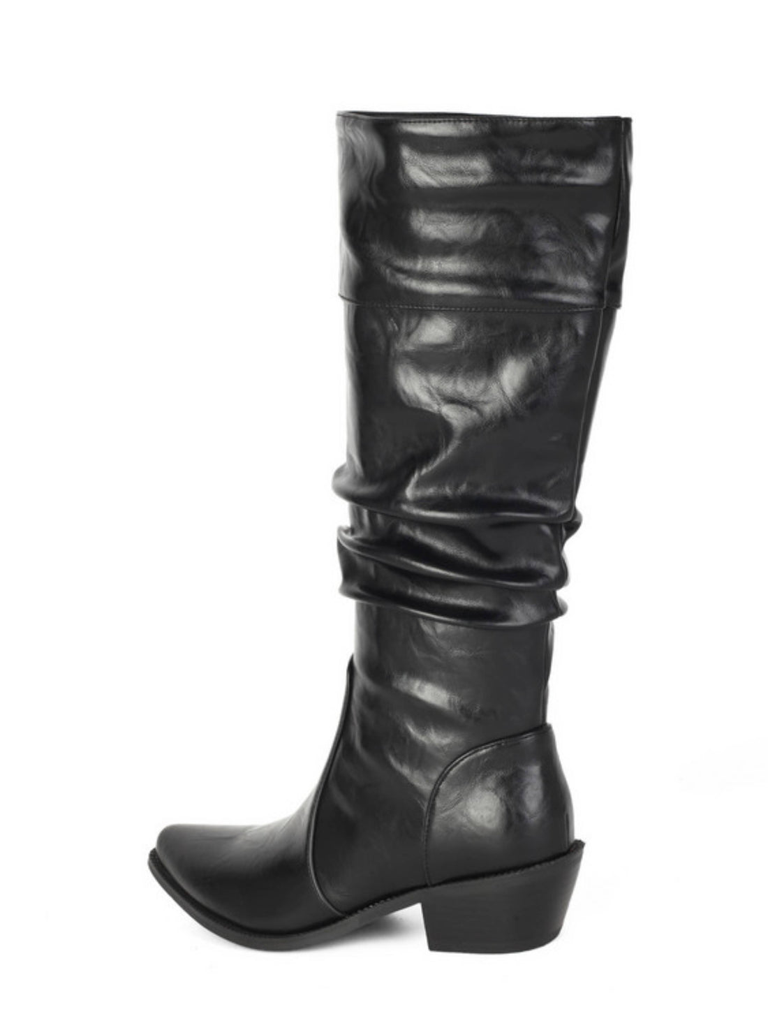 Women's Black Slouch Knee-High Western Boots
