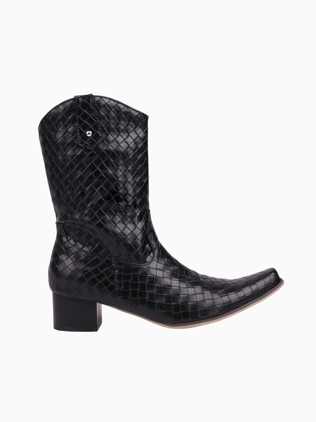 Woven Lattice Black Cowgirl Boots